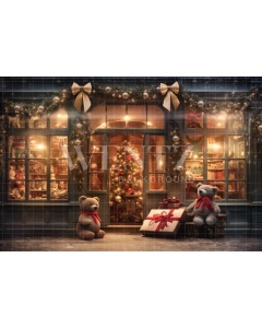 Fabric Photography Background Christmas Toy Store / Backdrop 4303