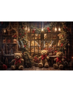 Fabric Photography Background Christmas Toy Store / Backdrop 4304