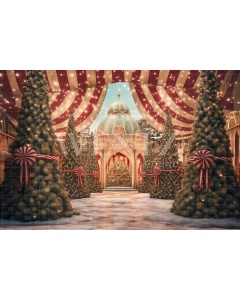 Fabric Photography Background Christmas Circus / Backdrop 4305