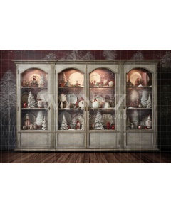 Fabric Photography Background Christmas Cabinet / Backdrop 4308