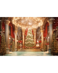 Fabric Photography Background Christmas Hall / Backdrop 4309