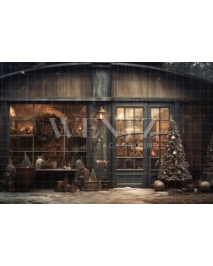 Fabric Photography Background Christmas Rustic Store / Backdrop 4313