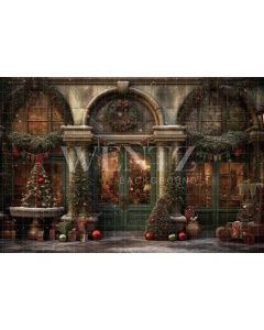 Fabric Photography Background Christmas Store / Backdrop 4325