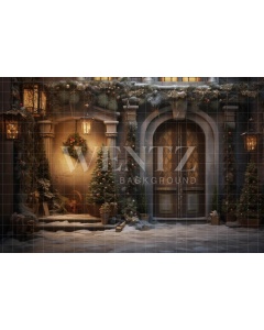 Fabric Photography Background Christmas Facade / Backdrop 4331