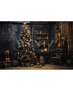 Fabric Photography Background Christmas Room / Backdrop 4338