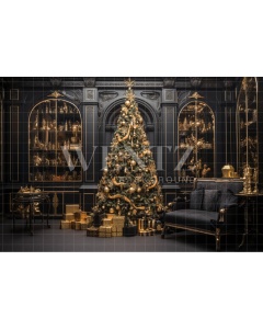 Fabric Photography Background Vintage Christmas Room / Backdrop 4356