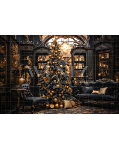 Fabric Photography Background Vintage Christmas Room / Backdrop 4358