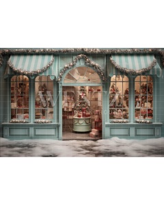 Fabric Photography Background Christmas Candy Shop / Backdrop 4377