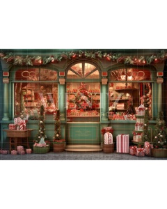 Fabric Photography Background Christmas Store / Backdrop 4388