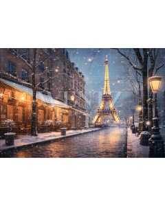 Fabric Photography Background Winter in Paris / Backdrop 4394