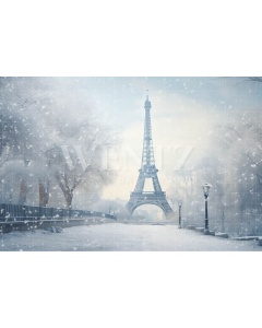 Fabric Photography Background Winter in Paris / Backdrop 4395