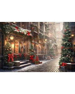 Fabric Photography Background Christmas Village / Backdrop 4399