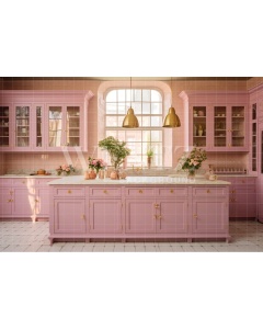 Fabric Photography Background Pink Kitchen / Backdrop 4461