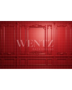 Fabric Photography Background Red Boiserie / Backdrop 4514