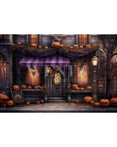 Fabric Photography Background Halloween Facade / Backdrop 4507