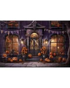 Fabric Photography Background Halloween Facade / Backdrop 4509