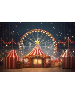 Fabric Photography Background Christmas Amusement Park / Backdrop 4517