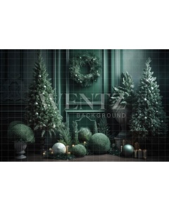 Fabric Photography Background Christmas Green Set / Backdrop 4521