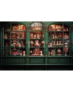 Fabric Photography Background Christmas Candy Cabinet / Backdrop 4536