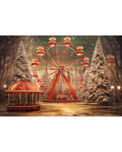 Fabric Photography Background Christmas Carnival / Backdrop 4538