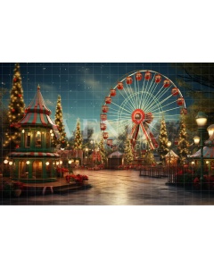 Fabric Photography Background Christmas Carnival / Backdrop 4541