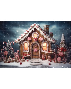 Fabric Photography Background Gingerbread House / Backdrop 4550