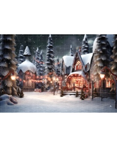 Fabric Photography Background Christmas Village / Backdrop 4575