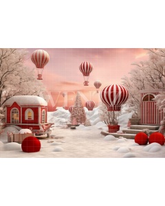 Fabric Photography Background Christmas Village / Backdrop 4584