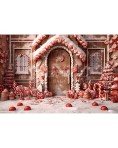 Fabric Photography Background Candy House Front / Backdrop 4585