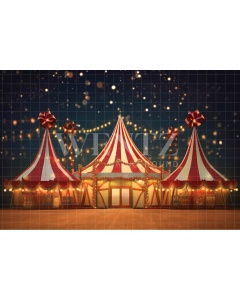 Fabric Photography Background Christmas Circus / Backdrop 4586