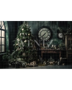 Fabric Photography Background Vintage Christmas Room / Backdrop 4591