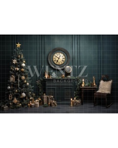 Fabric Photography Background Vintage Christmas Room / Backdrop 4592