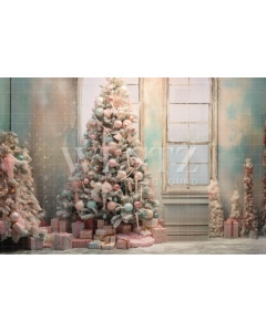 Fabric Photography Background Candy Color Christmas Tree / Backdrop 4601