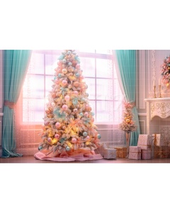 Fabric Photography Background Candy Color Christmas Tree / Backdrop 4602