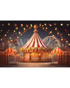 Fabric Photography Background Christmas Circus / Backdrop 4605