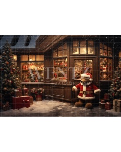 Fabric Photography Background Christmas Toy Store / Backdrop 4608