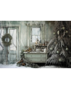 Fabric Photography Background Vintage Christmas Set / Backdrop 4610