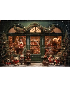 Fabric Photography Background Christmas Toy Store / Backdrop 4625