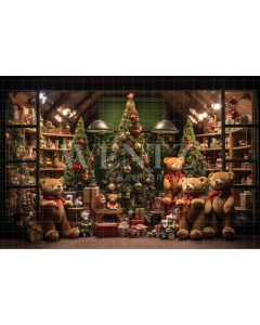 Fabric Photography Background Christmas Toy Store / Backdrop 4626