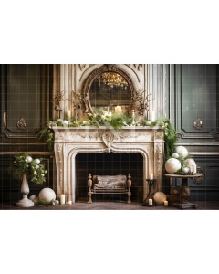 Fabric Photography Background Vintage Fireplace / Backdrop 4627