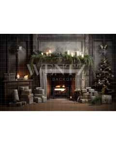 Fabric Photography Background Vintage Fireplace / Backdrop 4628