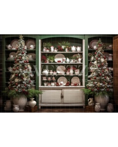 Fabric Photography Background Christmas Kitchen / Backdrop 4635