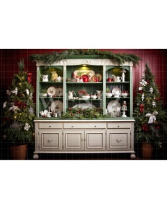 Fabric Photography Background Christmas Kitchen / Backdrop 4636