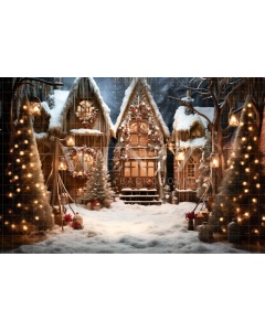 Fabric Photography Background Christmas Village / Backdrop 4637