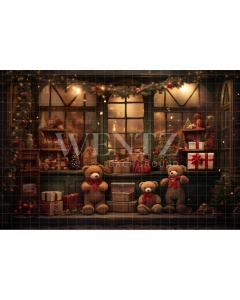 Fabric Photography Background Christmas Toy Store / Backdrop 4651