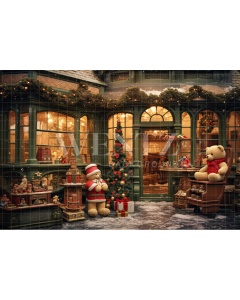 Fabric Photography Background Christmas Toy Store / Backdrop 4652