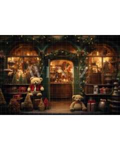 Fabric Photography Background Christmas Toy Store / Backdrop 4662