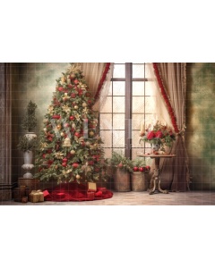 Fabric Photography Background Vintage Christmas Set / Backdrop 4668