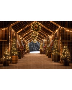 Fabric Photography Background Christmas Set with Golden Lights / Backdrop 4676