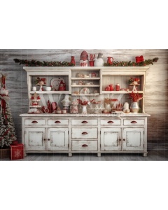 Fabric Photography Background Christmas Kitchen / Backdrop 4704